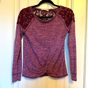 Maroon long sleeve shirt